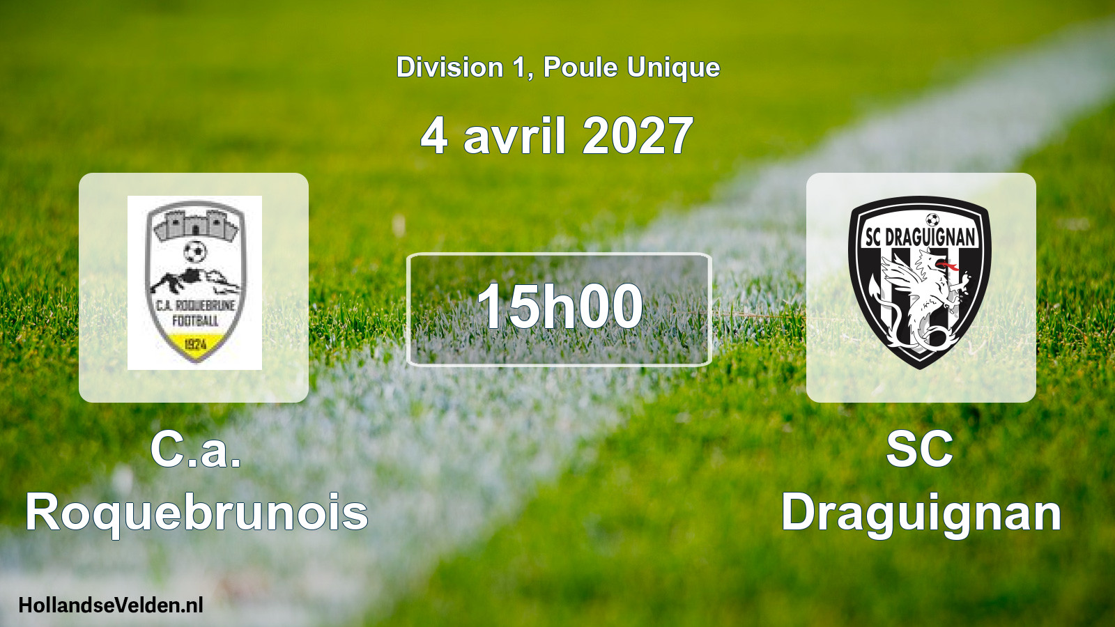 Geplande wedstrijd: C.a. Roquebrunois - SC Draguignan (4 april 2027)