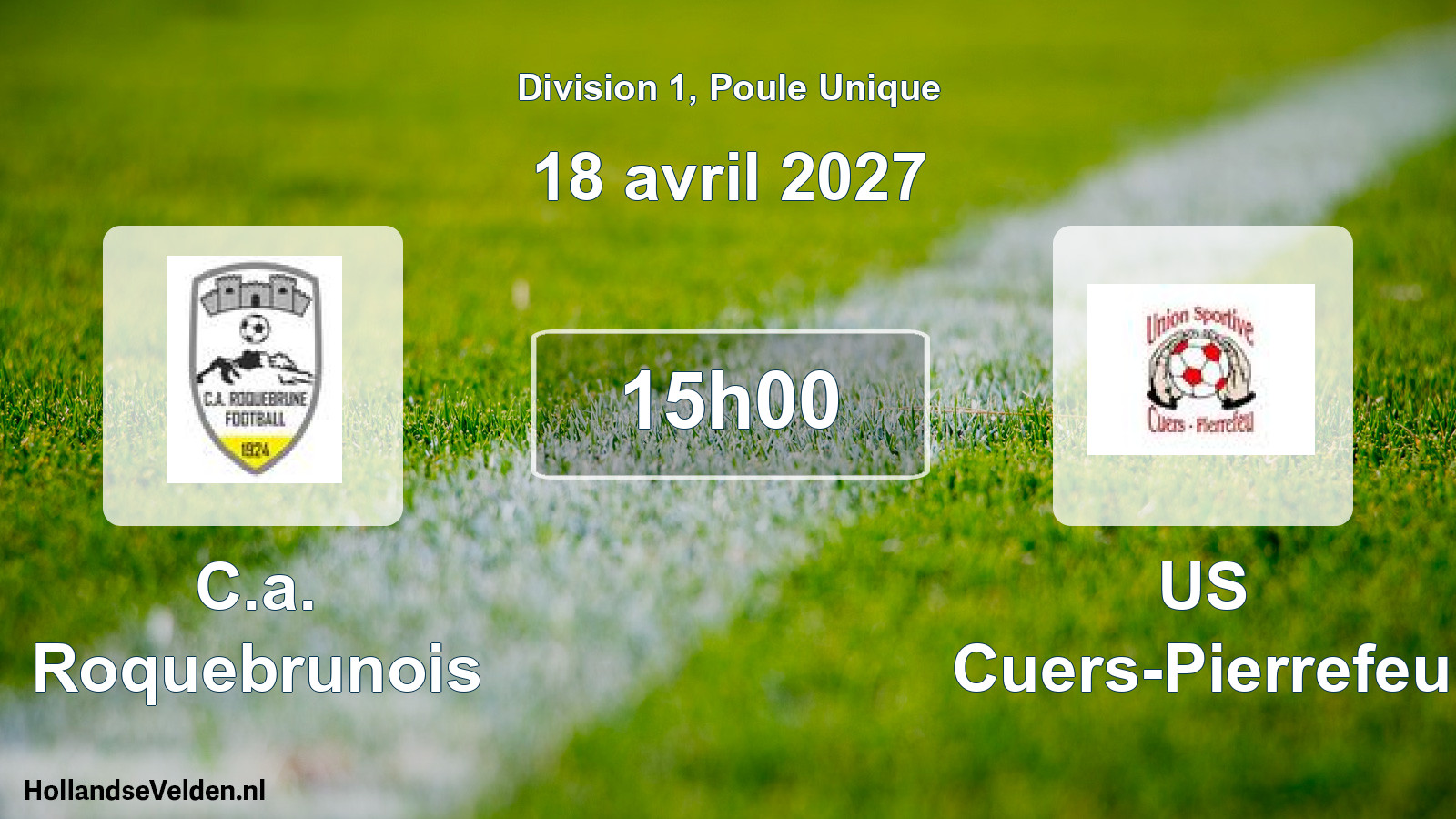Match programmé: C.a. Roquebrunois - US Cuers-Pierrefeu (18 avril 2027)