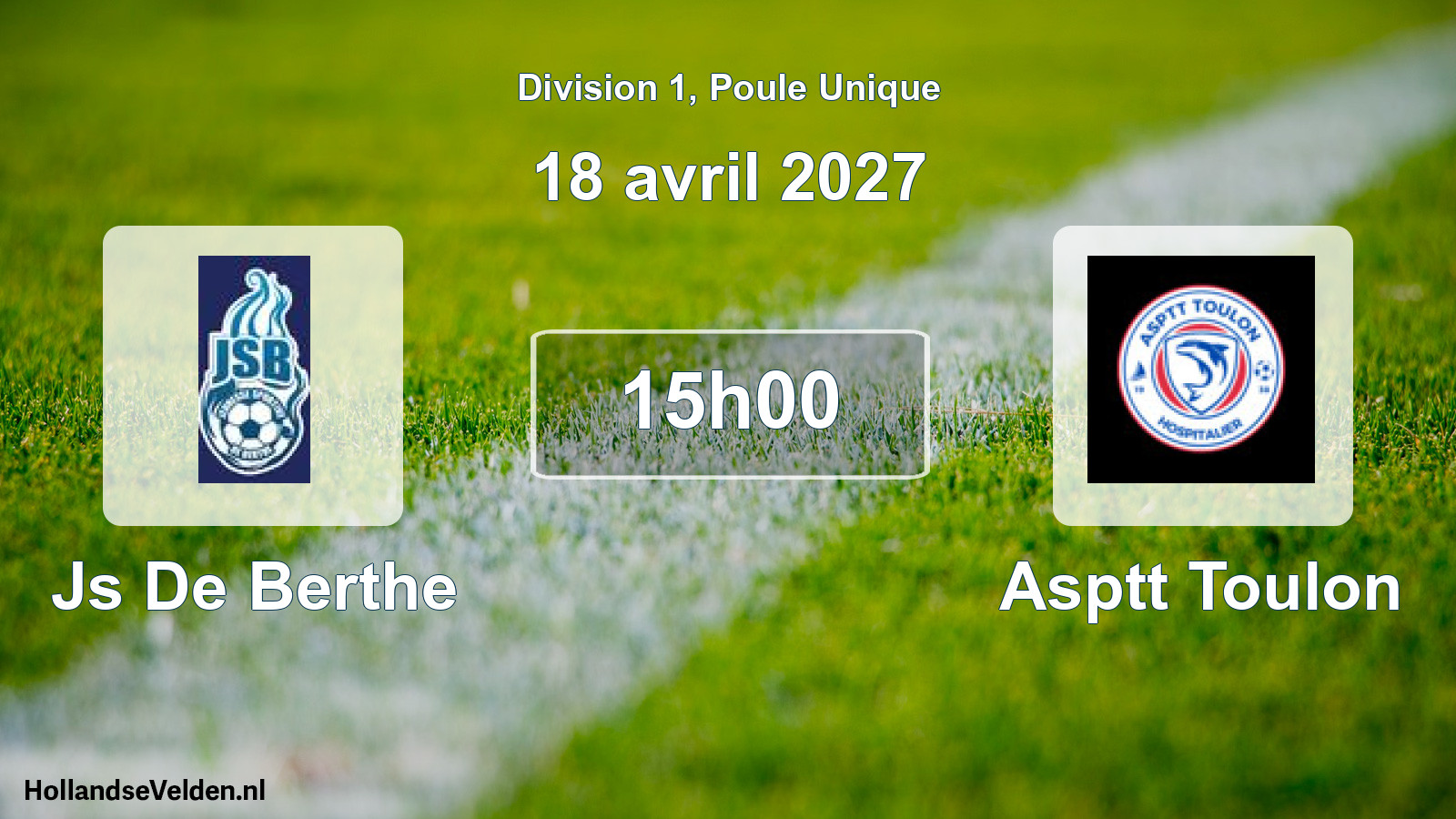 Match programmé: Js De Berthe - Asptt Toulon (18 avril 2027)