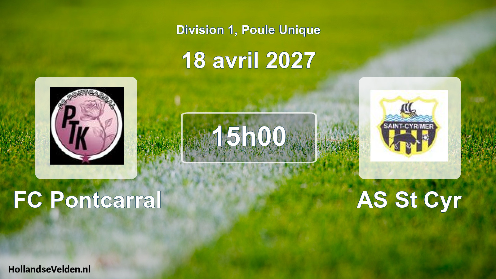 Geplande wedstrijd: FC Pontcarral - AS St Cyr (18 april 2027)