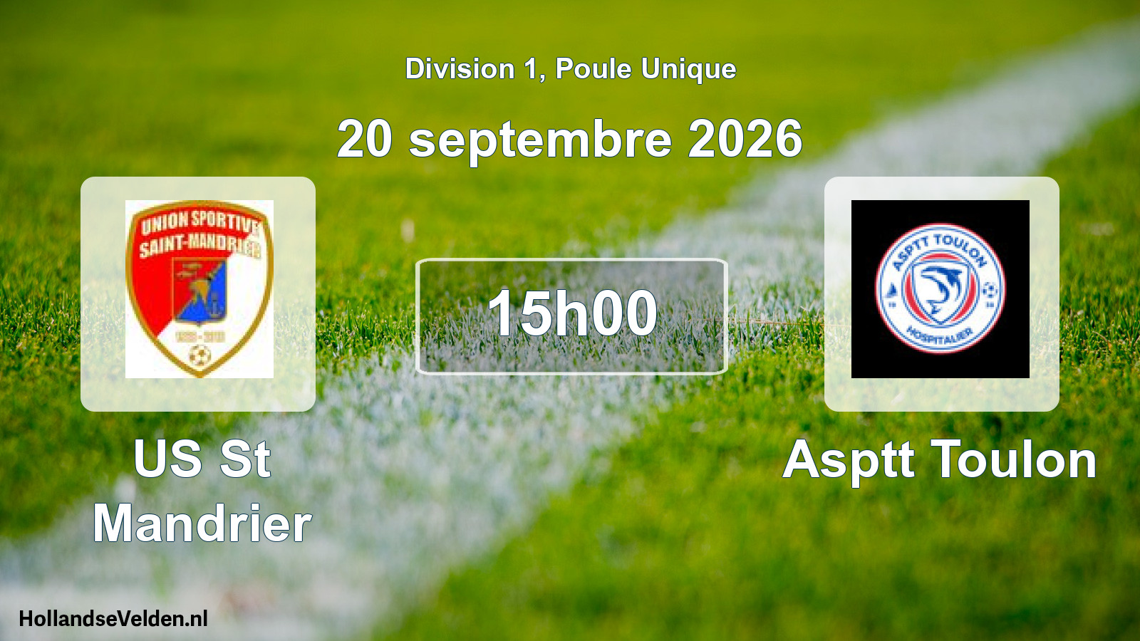 Geplande wedstrijd: US St Mandrier - Asptt Toulon (20 september 2026)