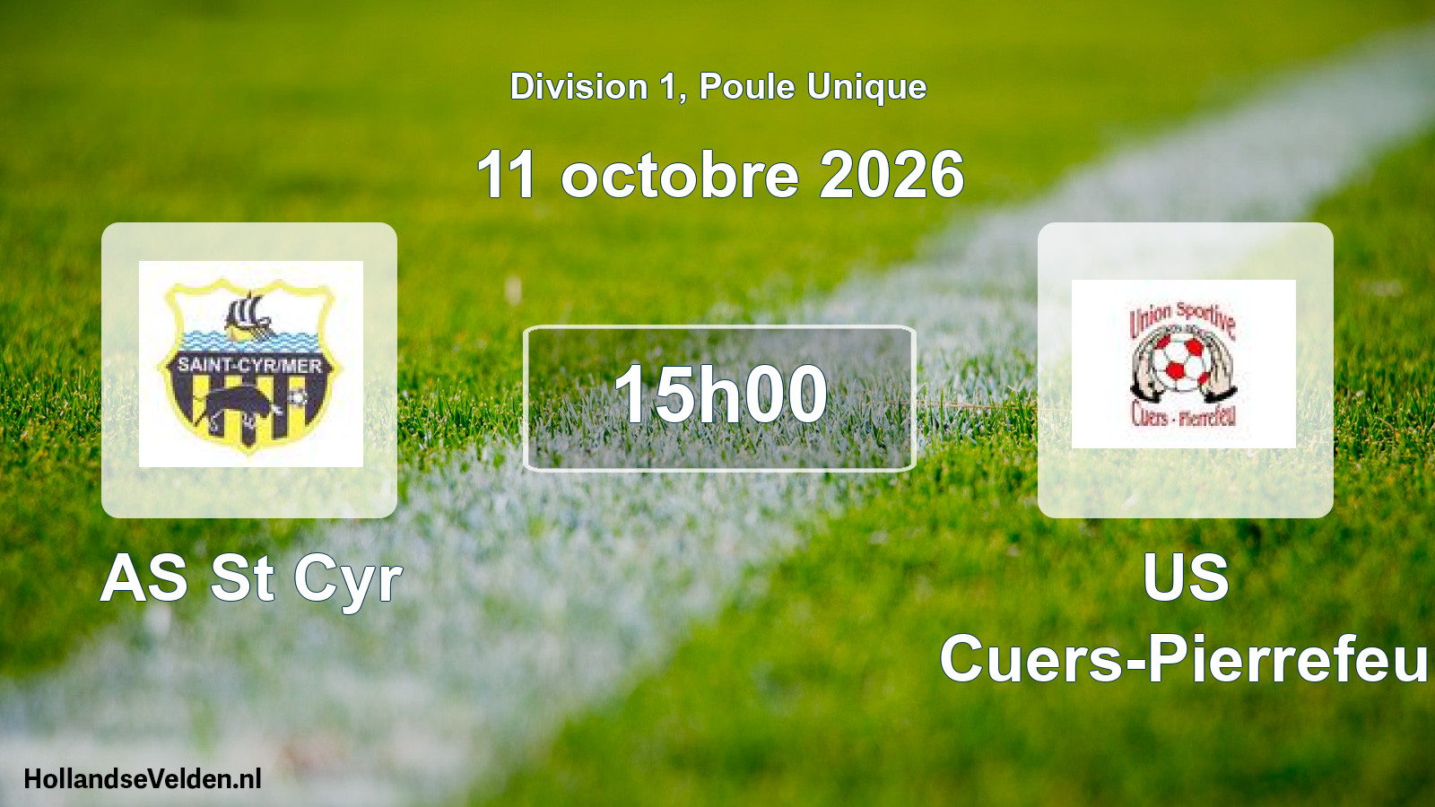 Geplande wedstrijd: AS St Cyr - US Cuers-Pierrefeu (11 oktober 2026)