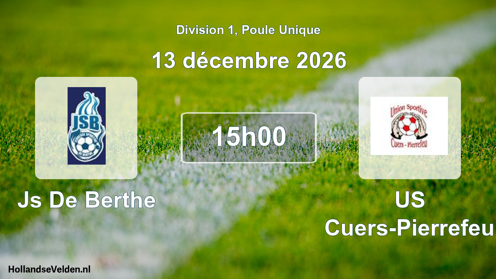 Match programmé: Js De Berthe - US Cuers-Pierrefeu (13 décembre 2026)