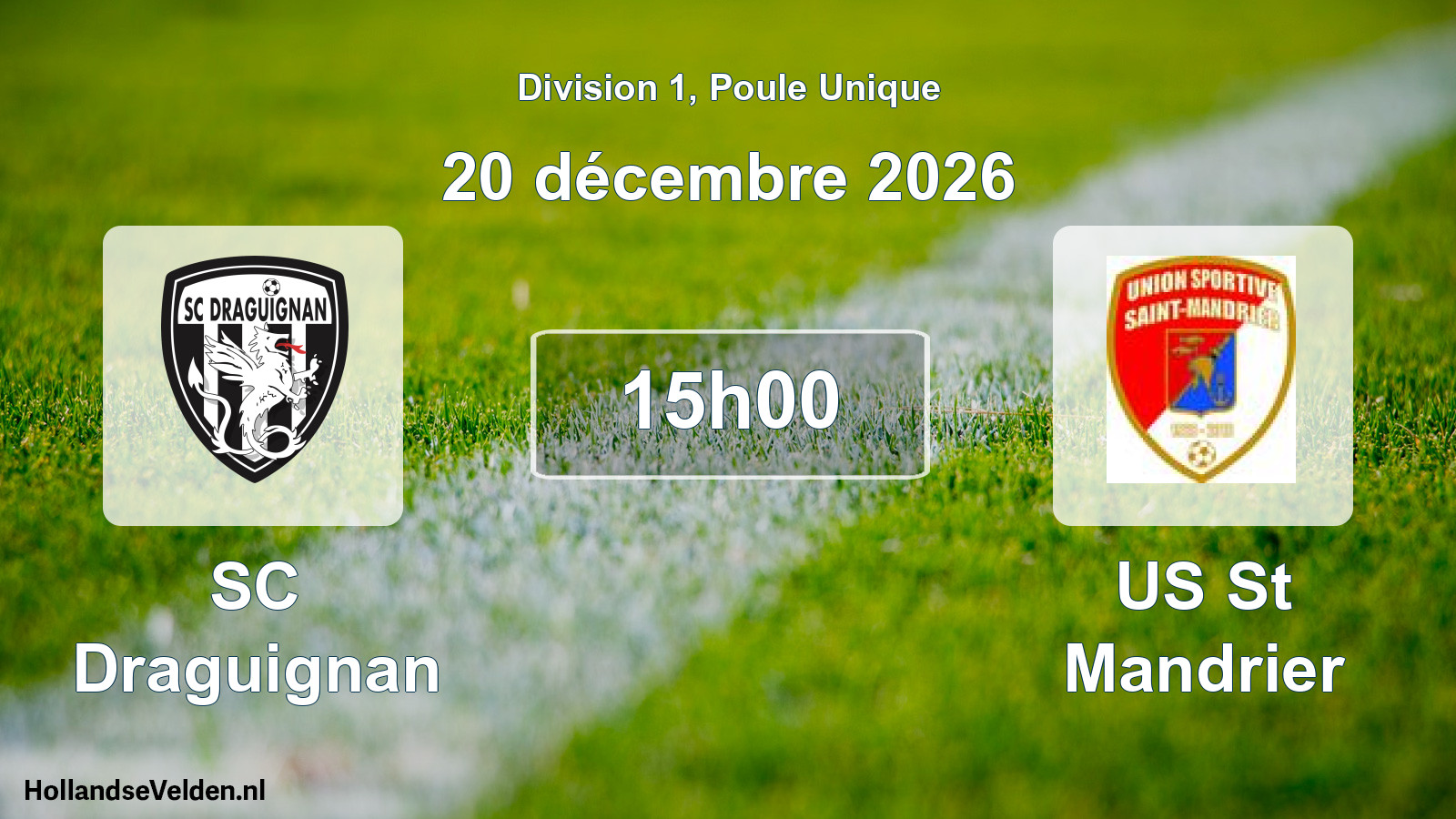 Match programmé: SC Draguignan - US St Mandrier (20 décembre 2026)