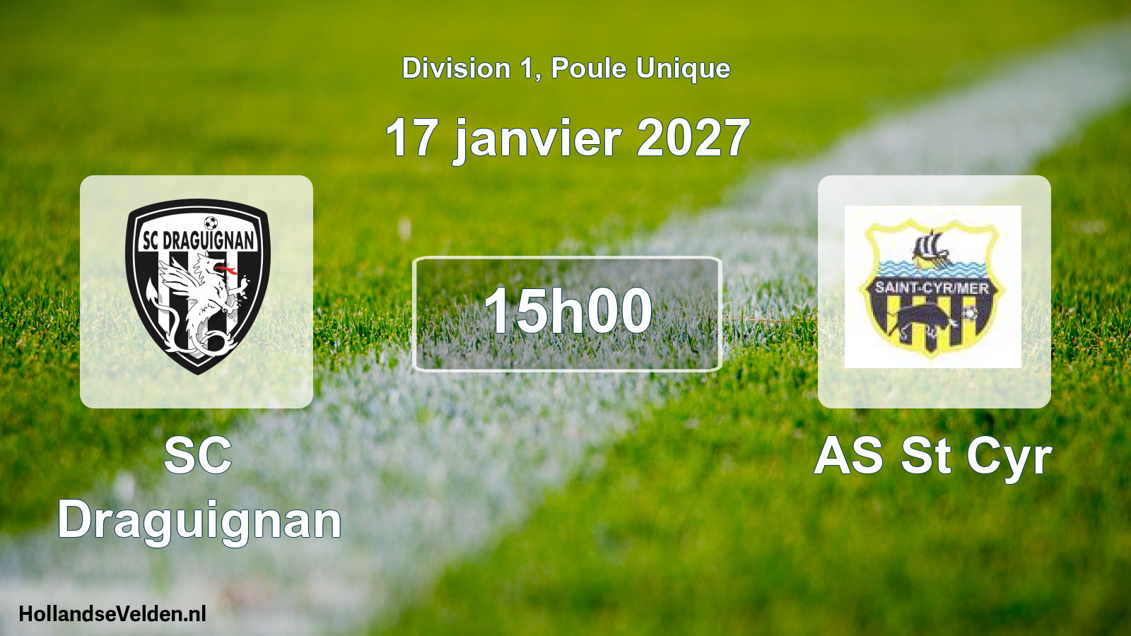 Match programmé: SC Draguignan - AS St Cyr (17 janvier 2027)