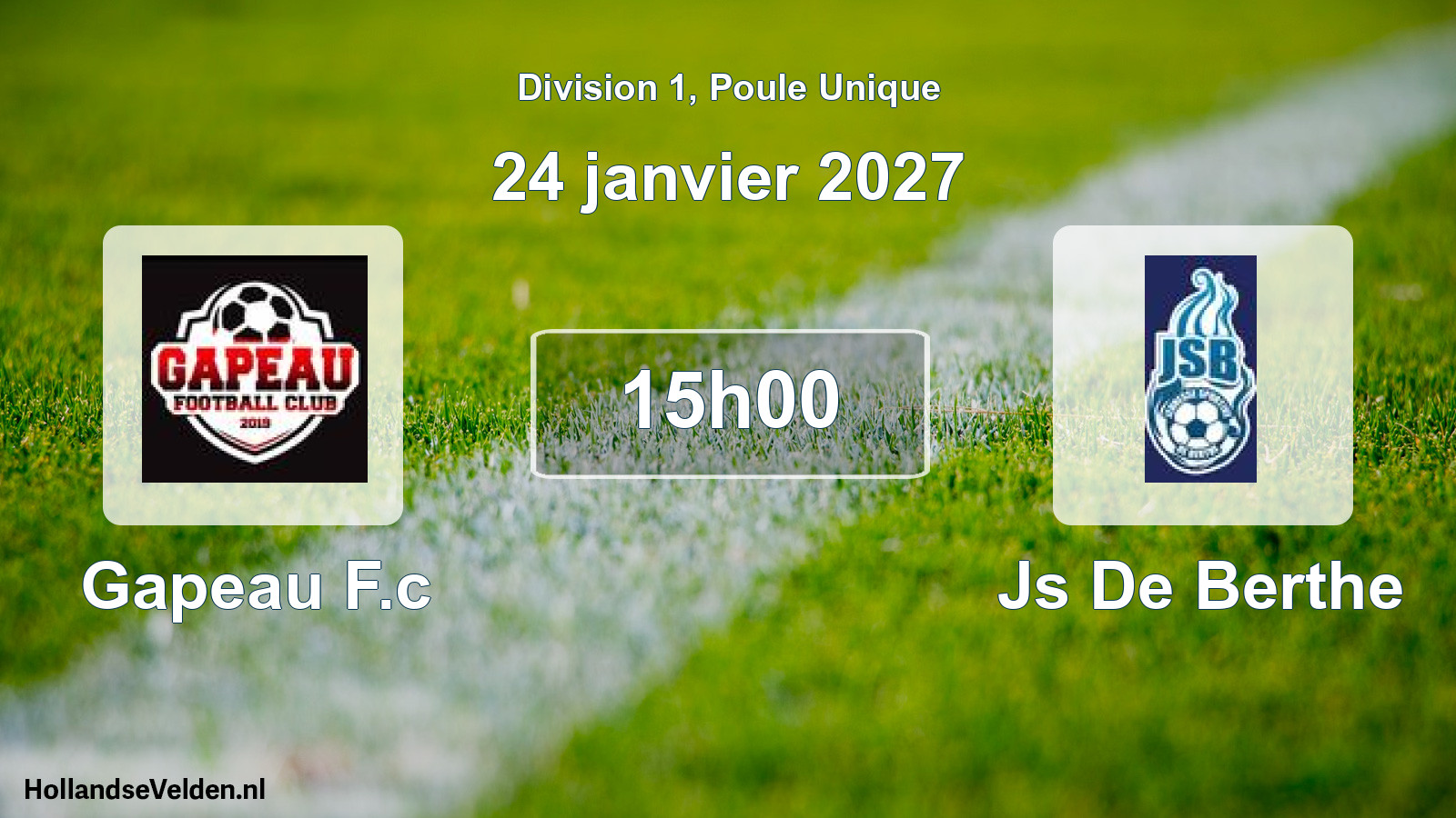 Match programmé: Gapeau F.c - Js De Berthe (24 janvier 2027)