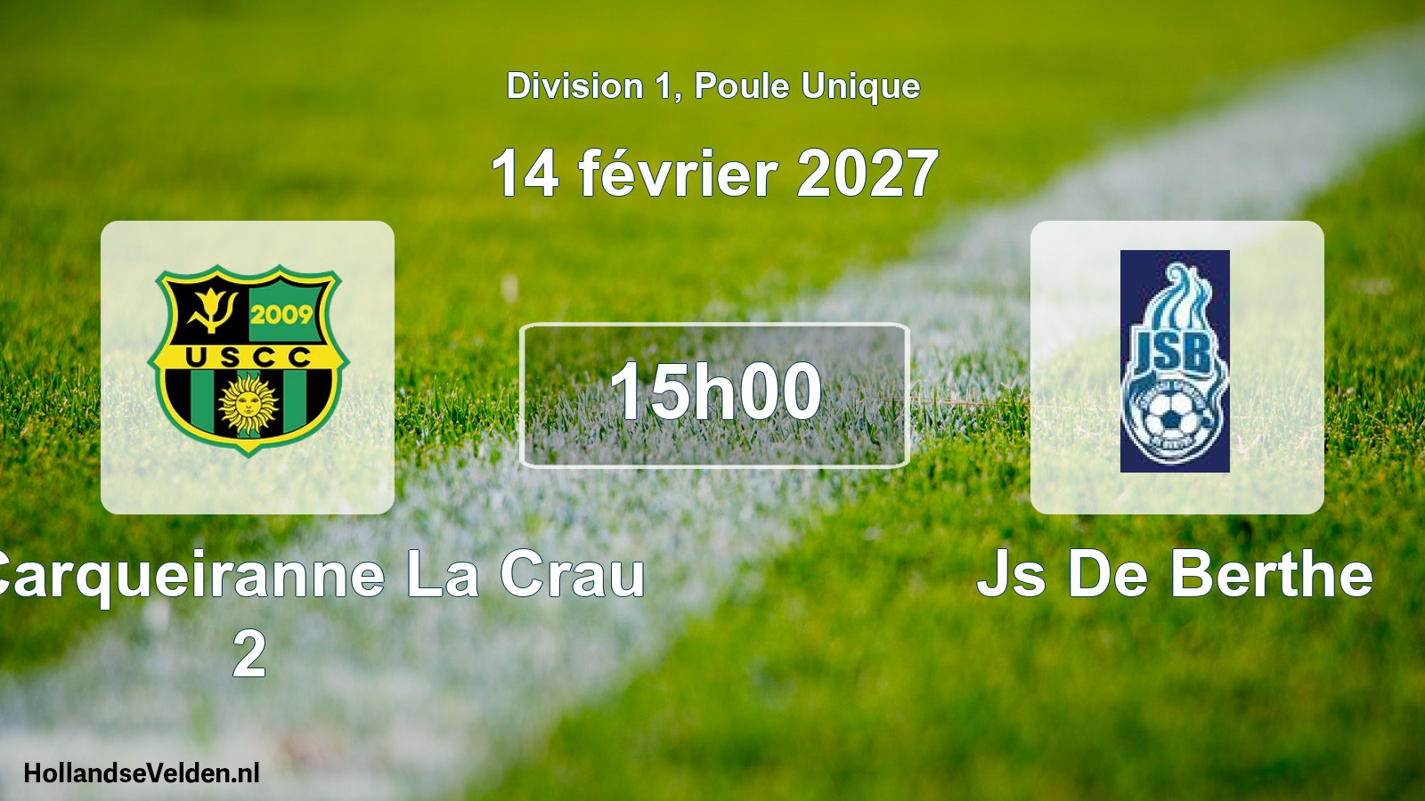 Match programmé: US Carqueiranne La Crau 2 - Js De Berthe (14 février 2027)
