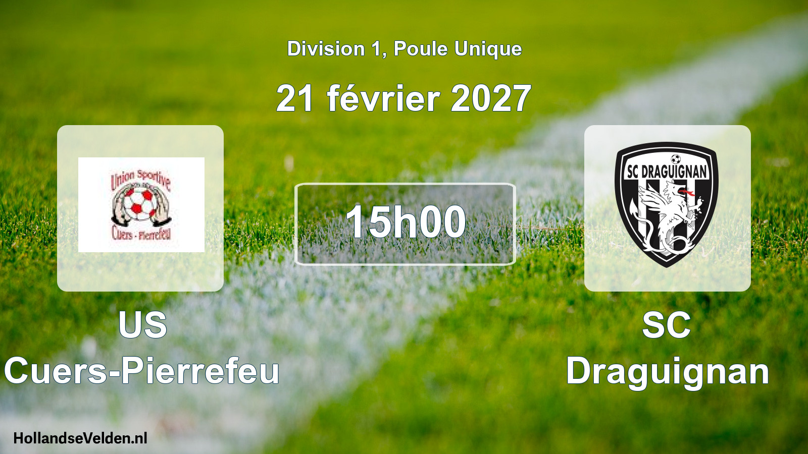 Match programmé: US Cuers-Pierrefeu - SC Draguignan (21 février 2027)