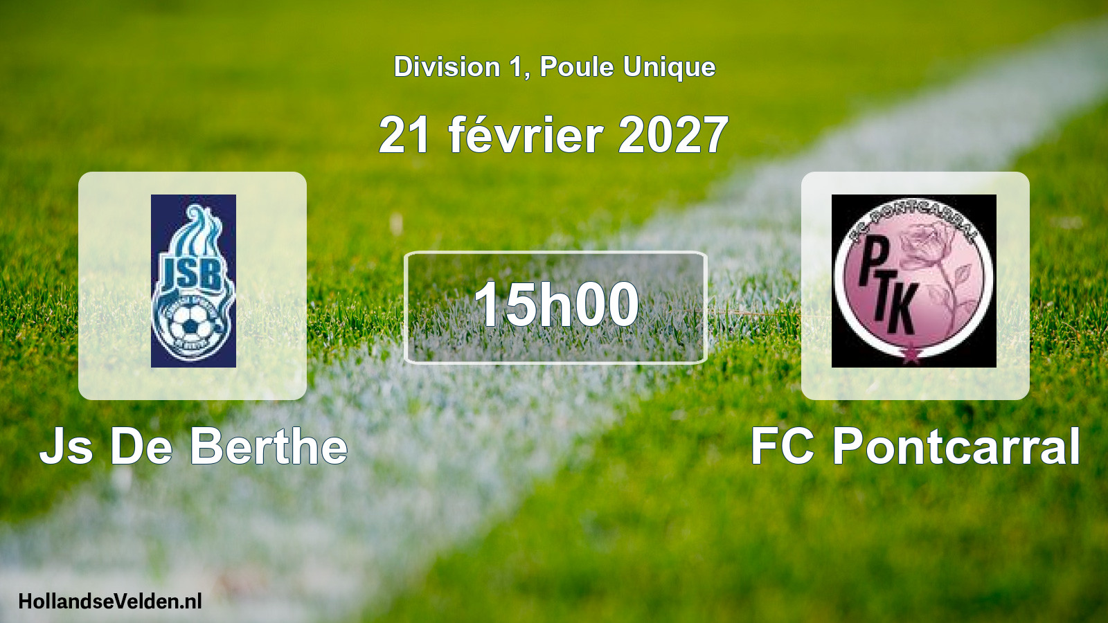 Match programmé: Js De Berthe - FC Pontcarral (21 février 2027)