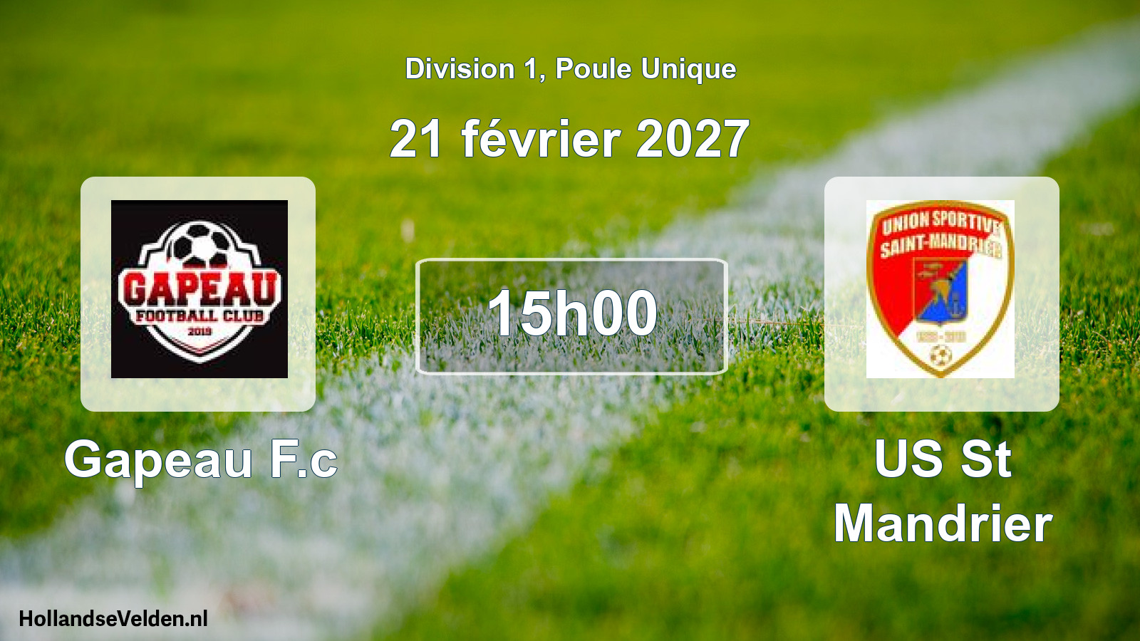 Match programmé: Gapeau F.c - US St Mandrier (21 février 2027)