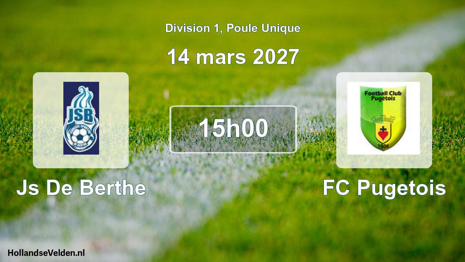 Geplande wedstrijd: Js De Berthe - FC Pugetois (14 maart 2027)