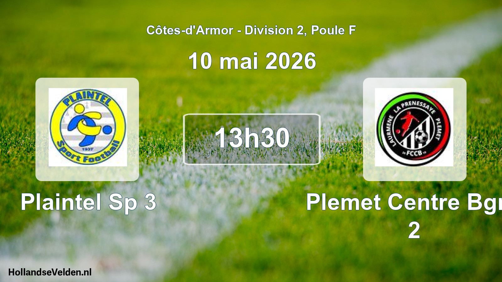 Scheduled Match: Plaintel Sp 3 - Plemet Centre Bgne 2 (10 May 2026)