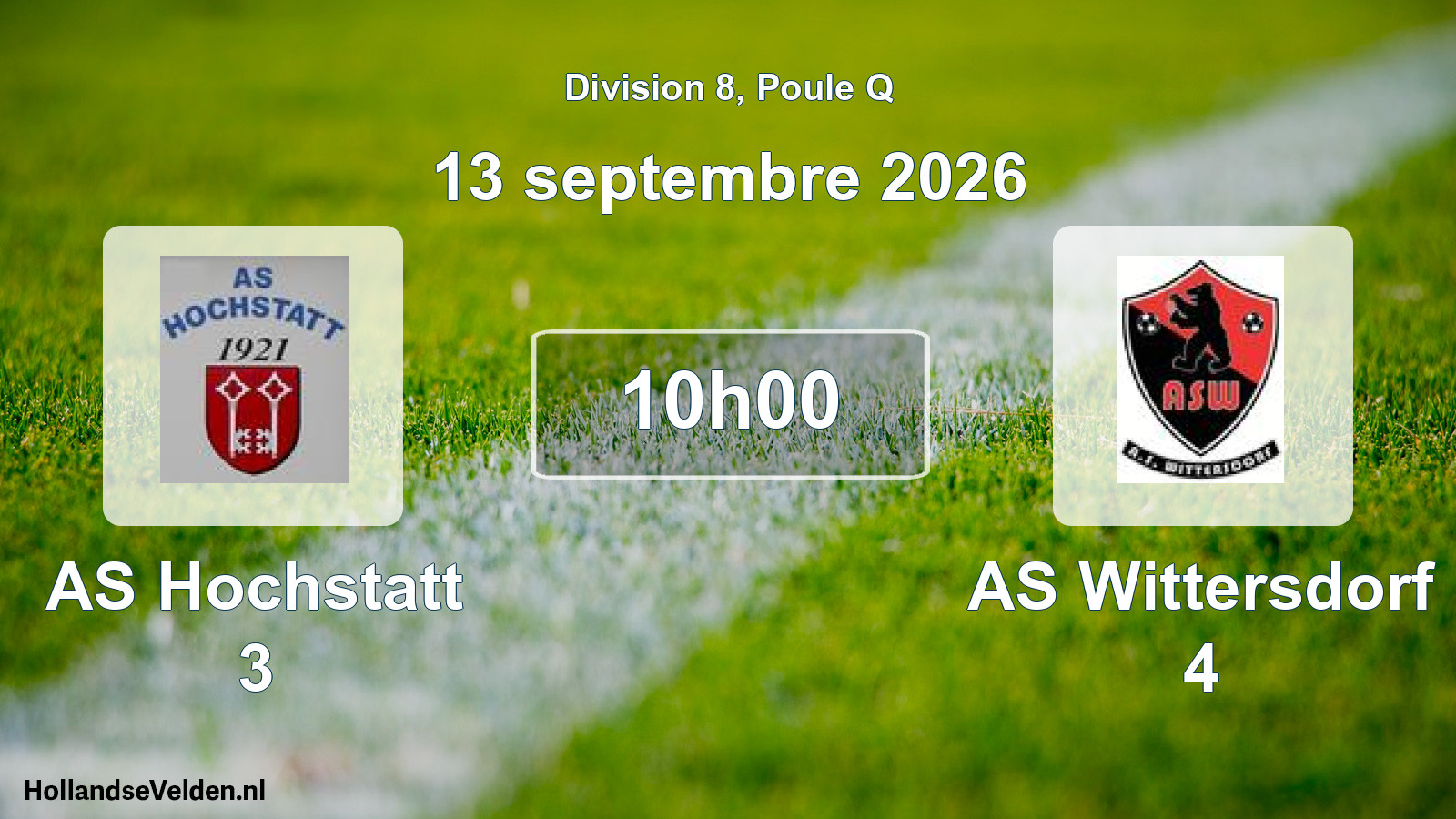 Match programmé: AS Hochstatt 3 - AS Wittersdorf 4 (13 septembre 2026)