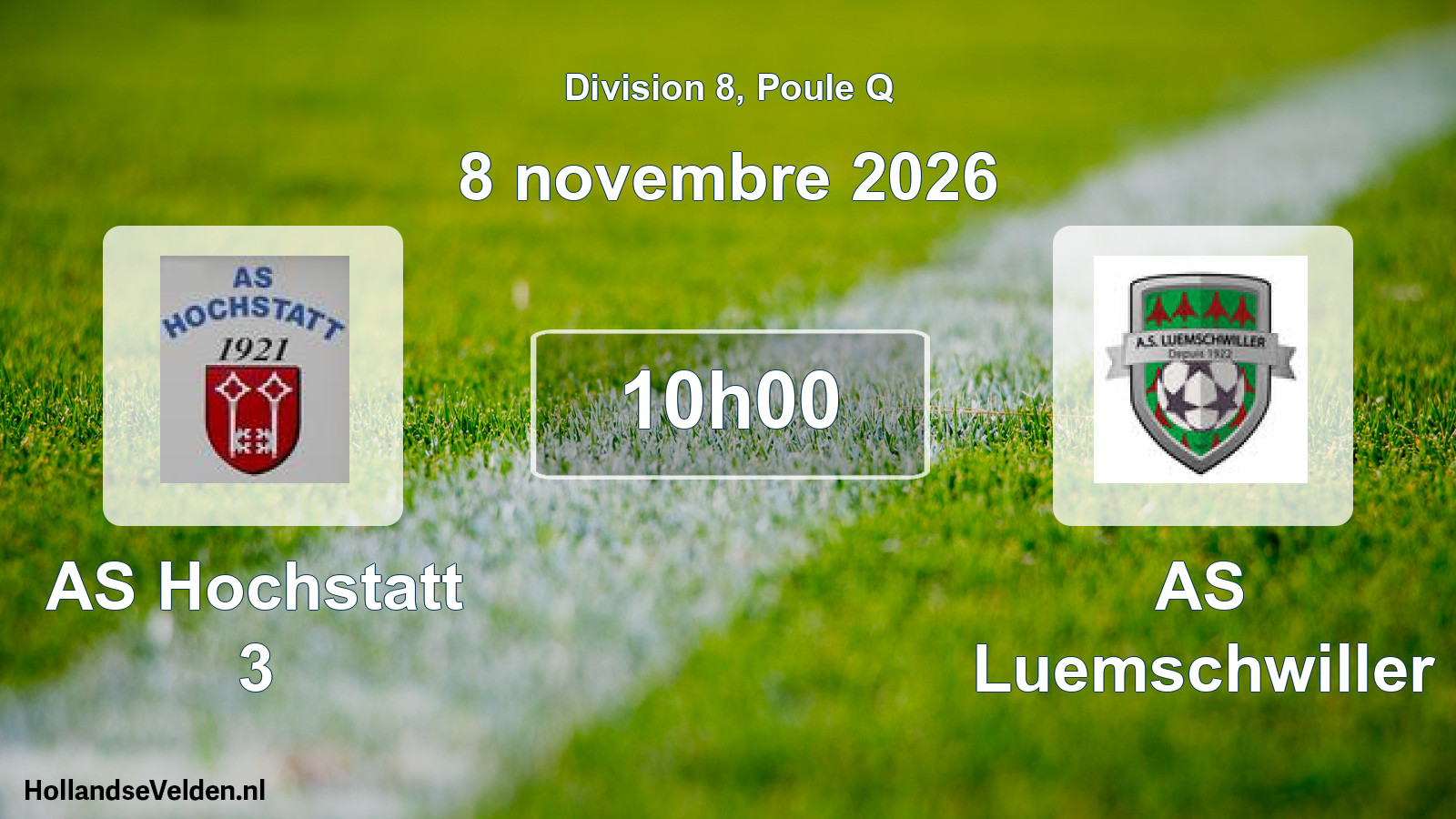 Match programmé: AS Hochstatt 3 - AS Luemschwiller (8 novembre 2026)
