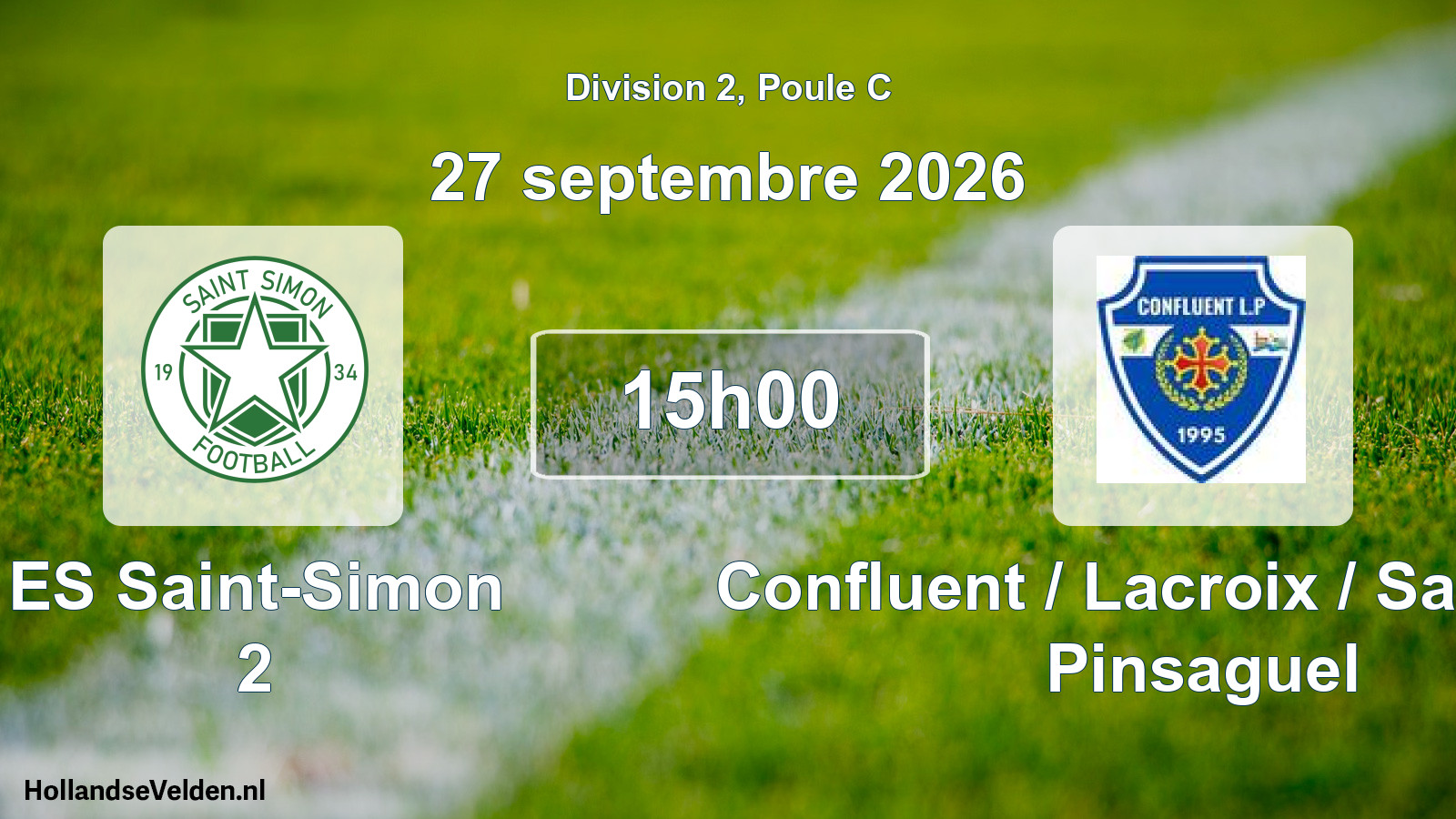 Match programmé: ES Saint-Simon 2 - Confluent / Lacroix / Saubens / Pinsaguel (27 septembre 2026)
