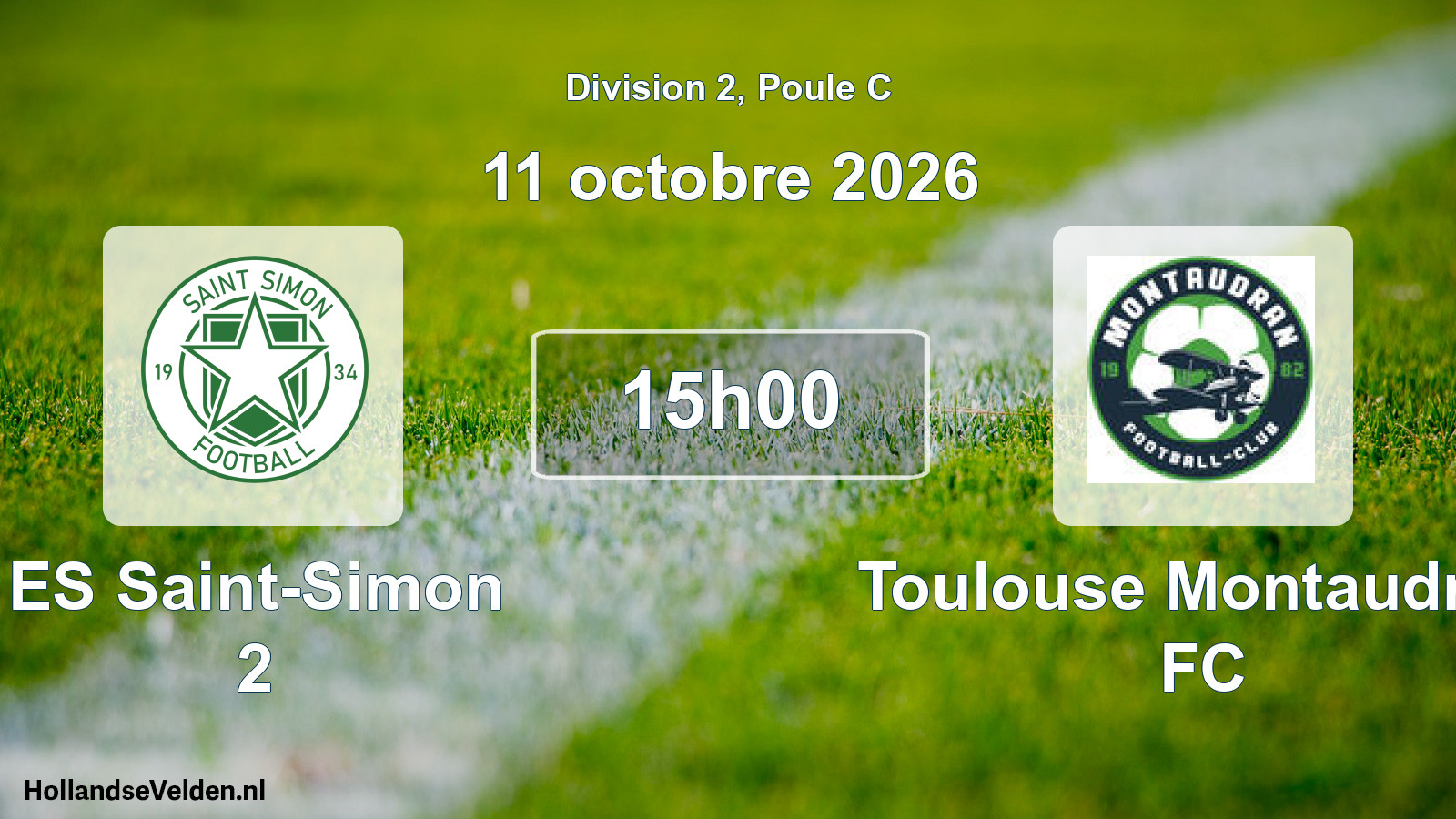 Match programmé: ES Saint-Simon 2 - Toulouse Montaudran FC (11 octobre 2026)