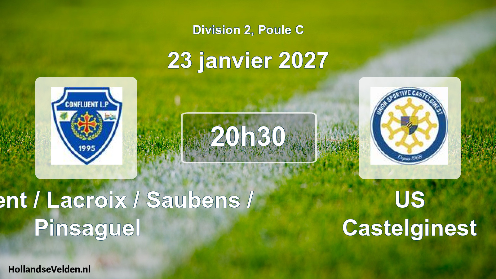 Match programmé: Confluent / Lacroix / Saubens / Pinsaguel - US Castelginest (23 janvier 2027)