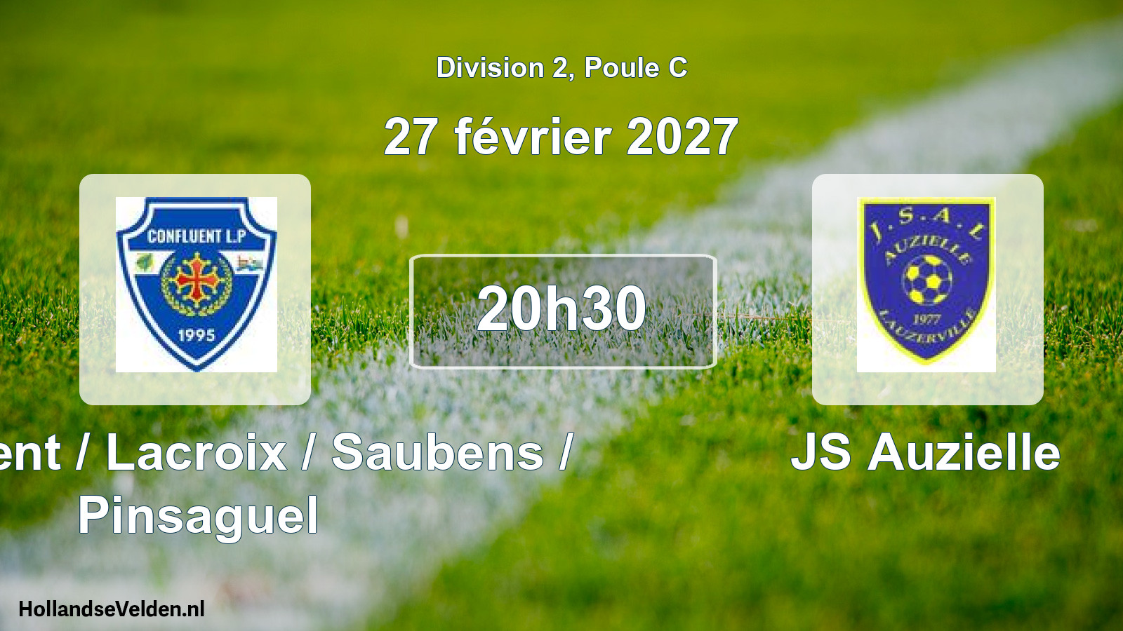 Match programmé: Confluent / Lacroix / Saubens / Pinsaguel - JS Auzielle (27 février 2027)