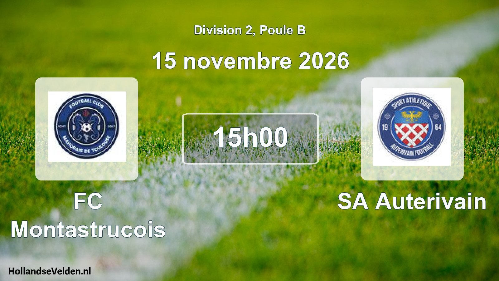 Match programmé: FC Montastrucois - SA Auterivain (15 novembre 2026)