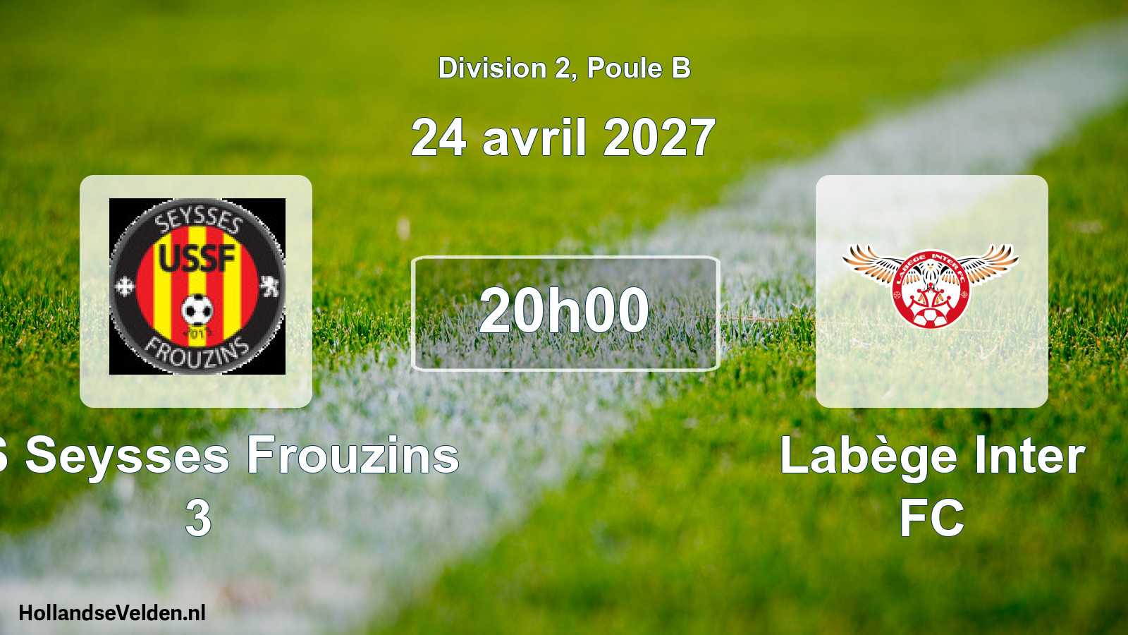 Match programmé: US Seysses Frouzins 3 - Labège Inter FC (24 avril 2027)