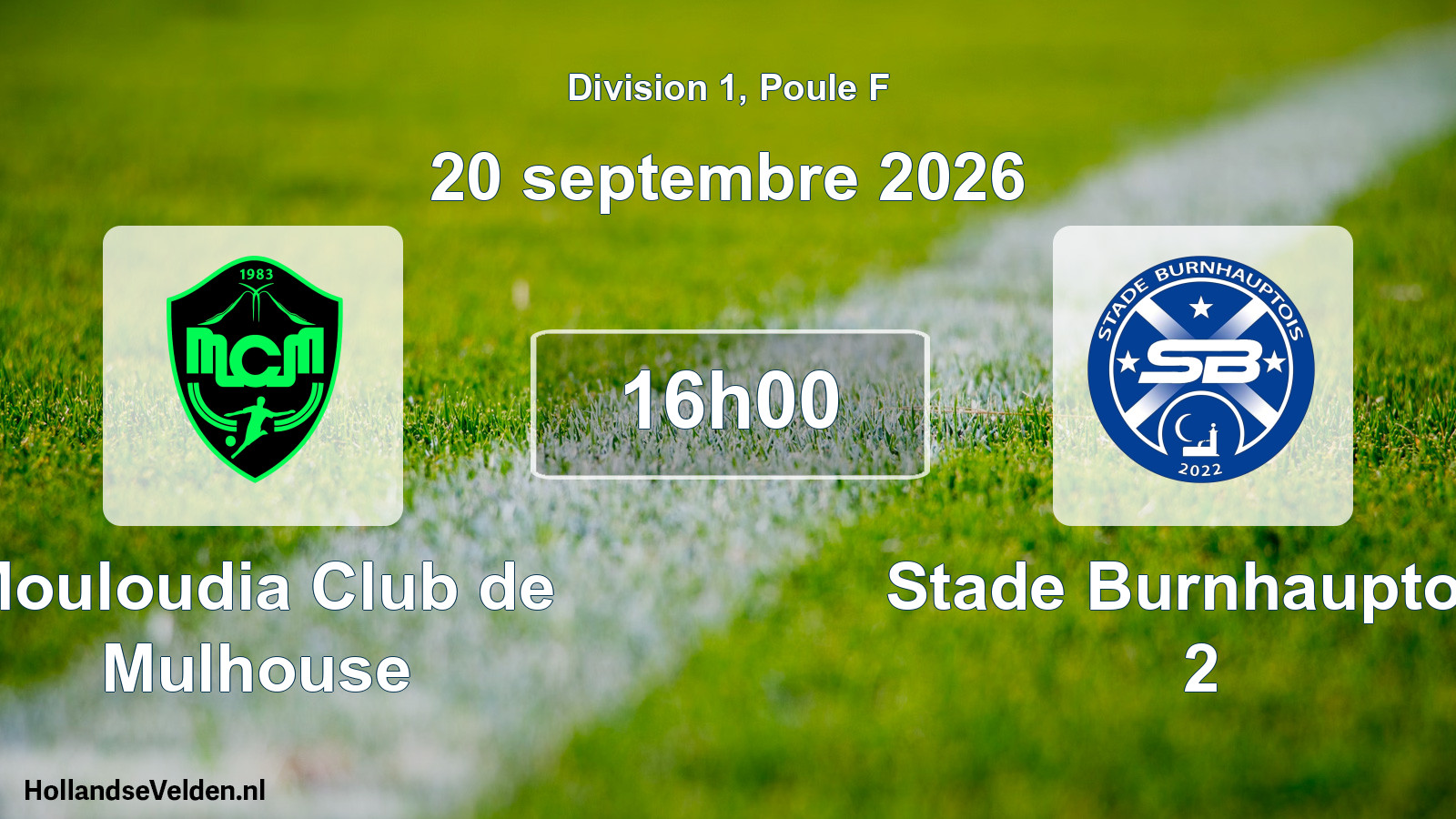 Scheduled Match: Mouloudia Club de Mulhouse - Stade Burnhauptois 2 (20 September 2026)