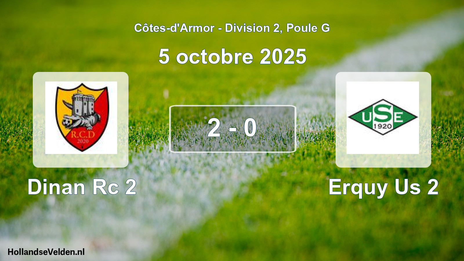 Gespeelde wedstrijd: Dinan Rc 2 - Erquy Us 2 2 - 0 (5 octobre 2025)