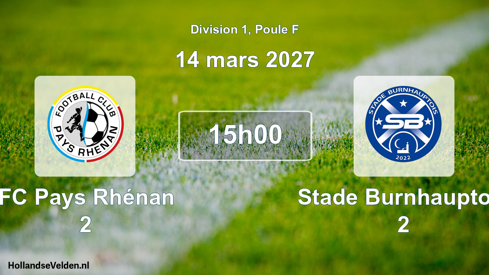 Scheduled Match: FC Pays Rhénan 2 - Stade Burnhauptois 2 (14 March 2027)