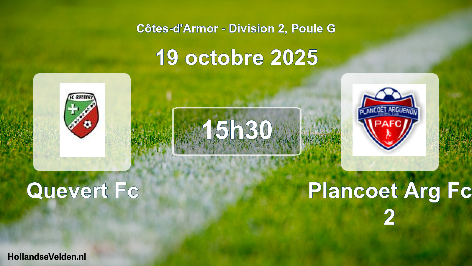 Geplande wedstrijd: Quevert Fc - Plancoet Arg Fc 2 (19 oktober 2025)
