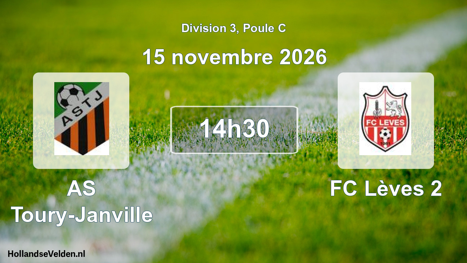 Match programmé: AS Toury-Janville - FC Lèves 2 (15 novembre 2026)