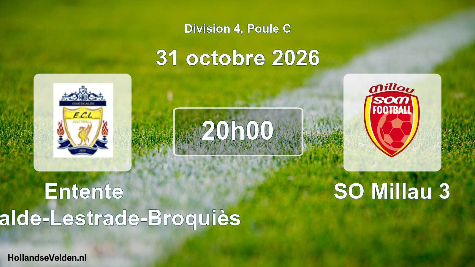 Match programmé: Entente Costecalde-Lestrade-Broquiès - SO Millau 3 (31 octobre 2026)