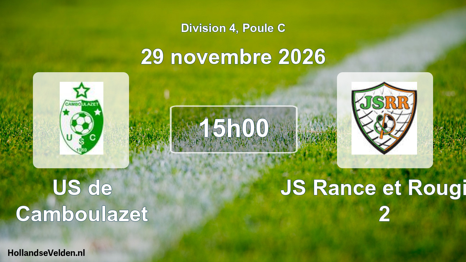 Match programmé: US de Camboulazet - JS Rance et Rougier 2 (29 novembre 2026)
