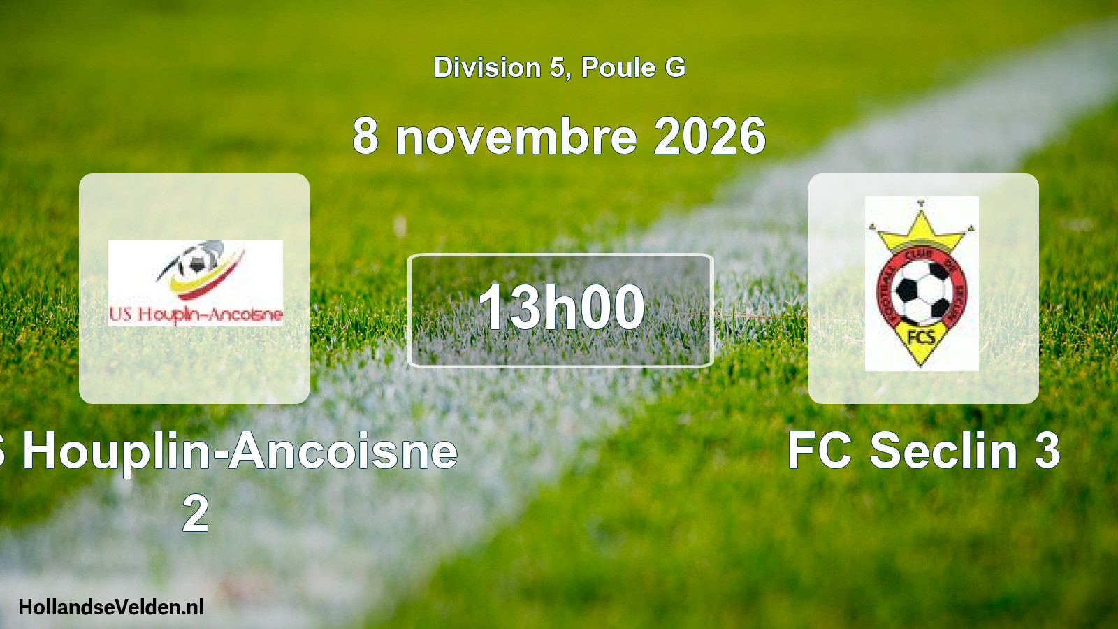 Match programmé: US Houplin-Ancoisne 2 - FC Seclin 3 (8 novembre 2026)