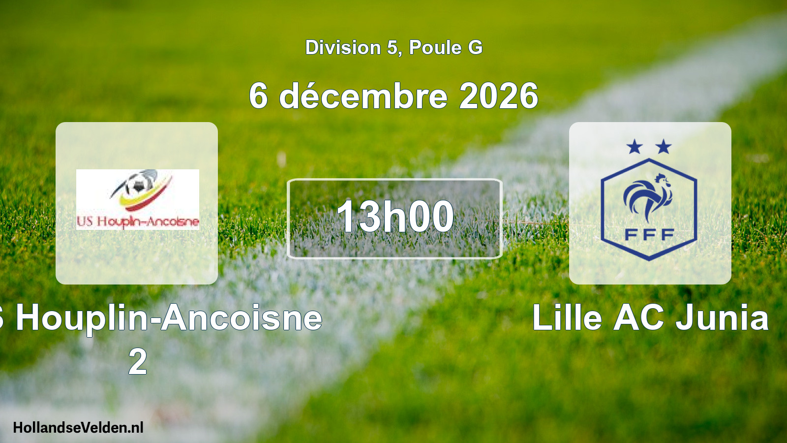 Match programmé: US Houplin-Ancoisne 2 - Lille AC Junia (6 décembre 2026)