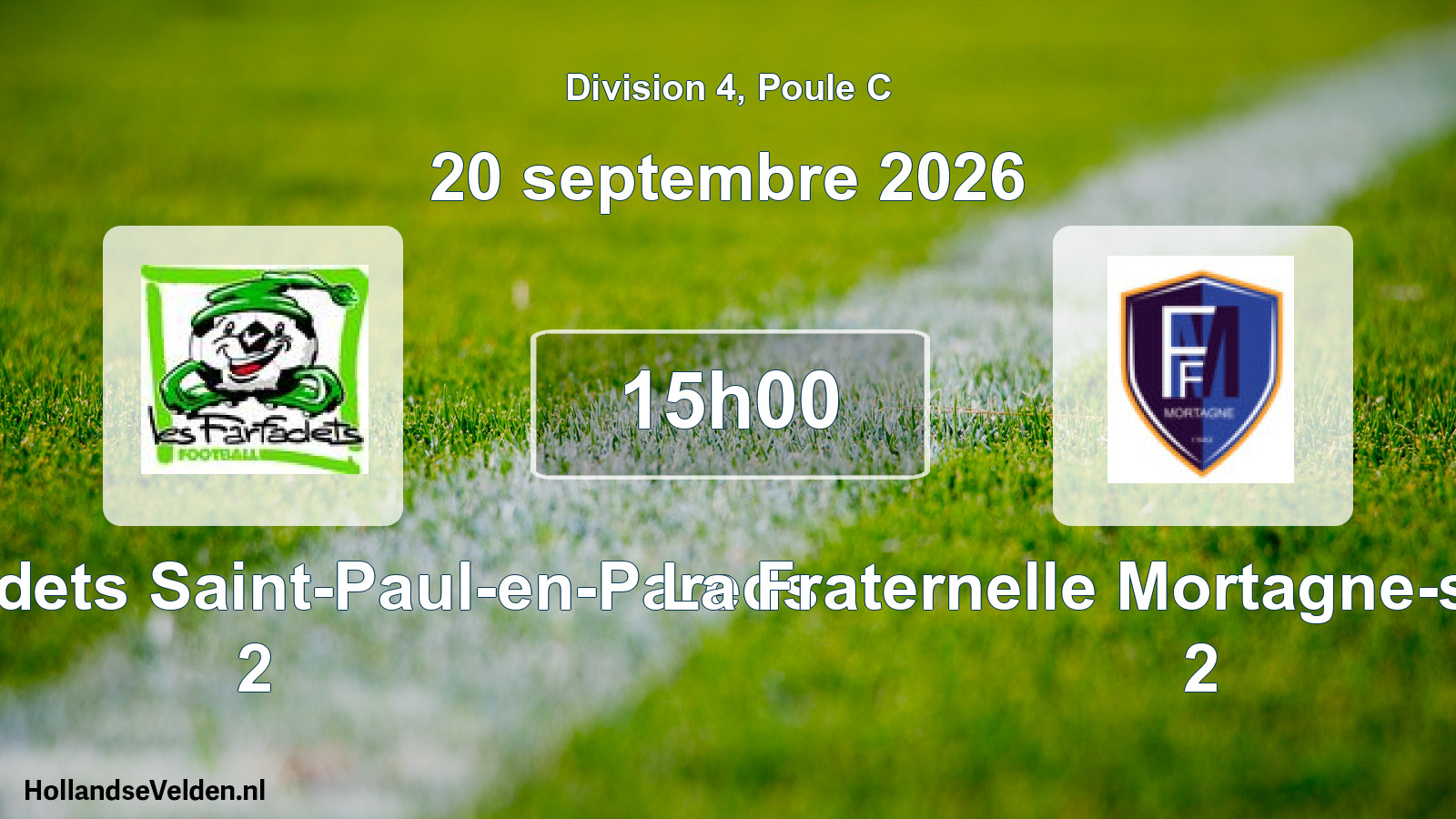 Scheduled Match: Les Farfadets Saint-Paul-en-Pareds 2 - La Fraternelle Mortagne-sur-Sèvre 2 (20 September 2026)