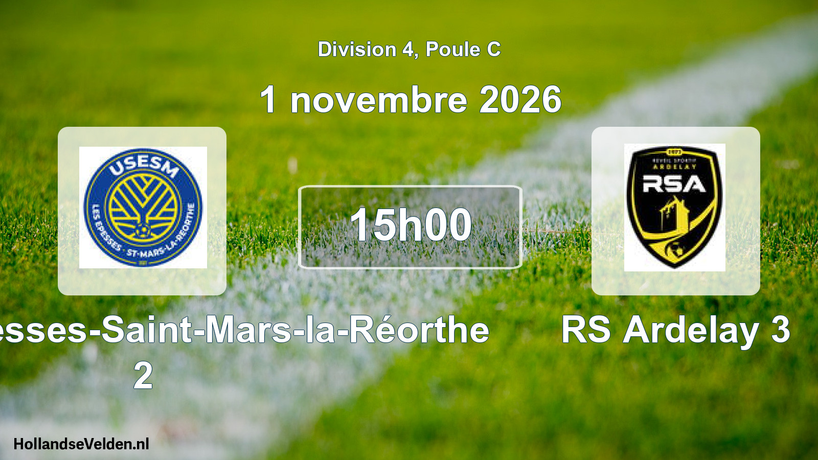 Scheduled Match: US Les Epesses-Saint-Mars-la-Réorthe 2 - RS Ardelay 3 (1 November 2026)