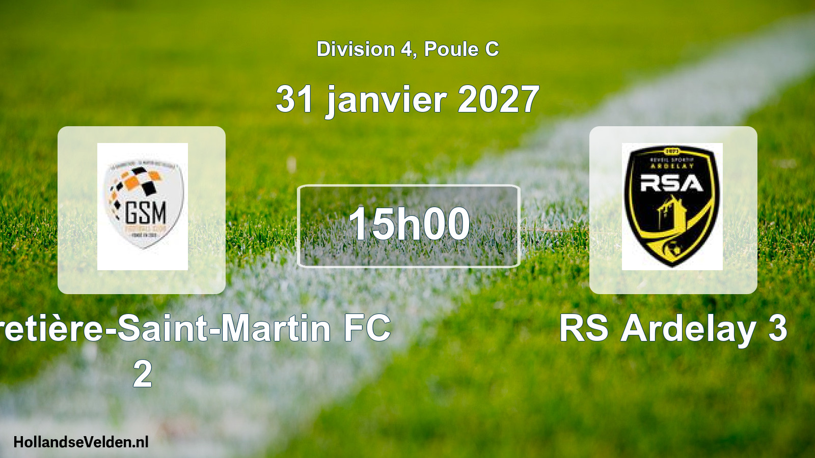 Match programmé: Gaubretière-Saint-Martin FC 2 - RS Ardelay 3 (31 janvier 2027)