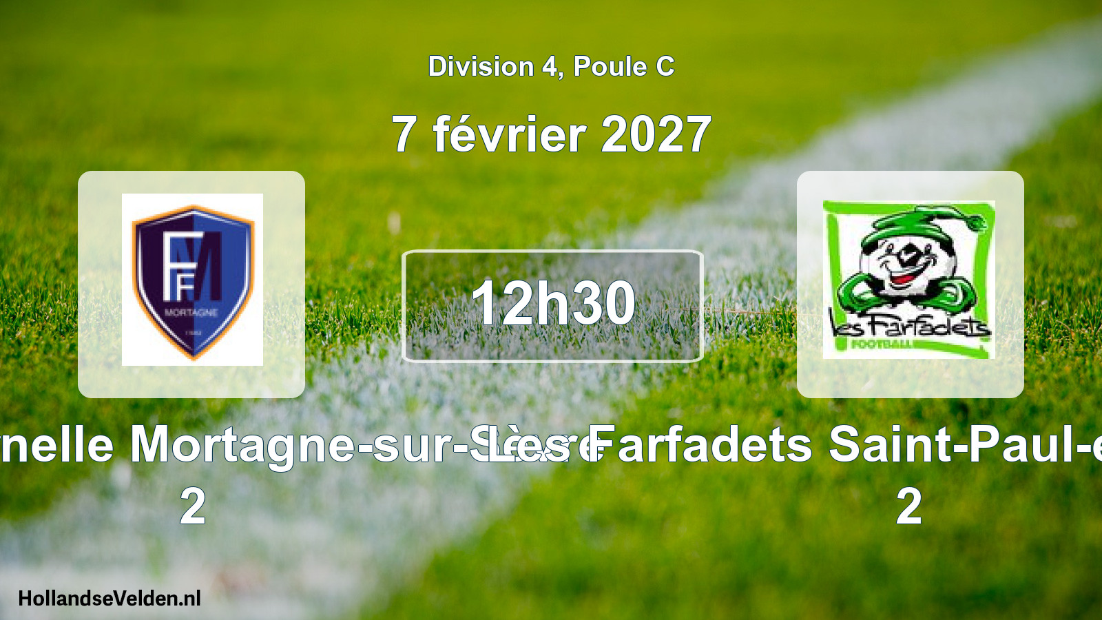 Match programmé: La Fraternelle Mortagne-sur-Sèvre 2 - Les Farfadets Saint-Paul-en-Pareds 2 (7 février 2027)