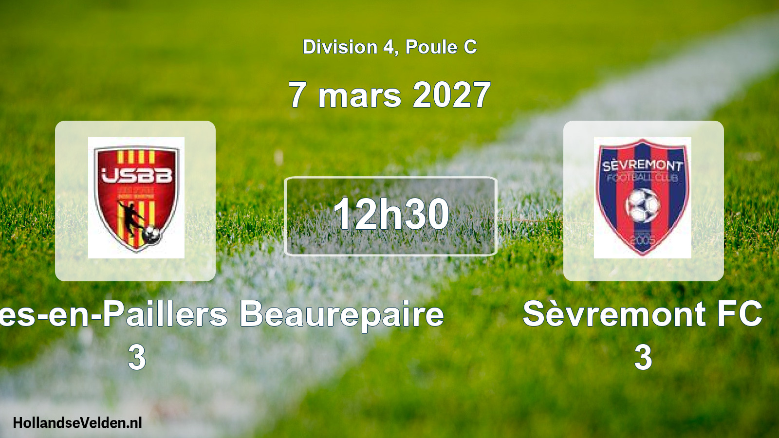 Scheduled Match: US Bazoges-en-Paillers Beaurepaire 3 - Sèvremont FC 3 (7 March 2027)