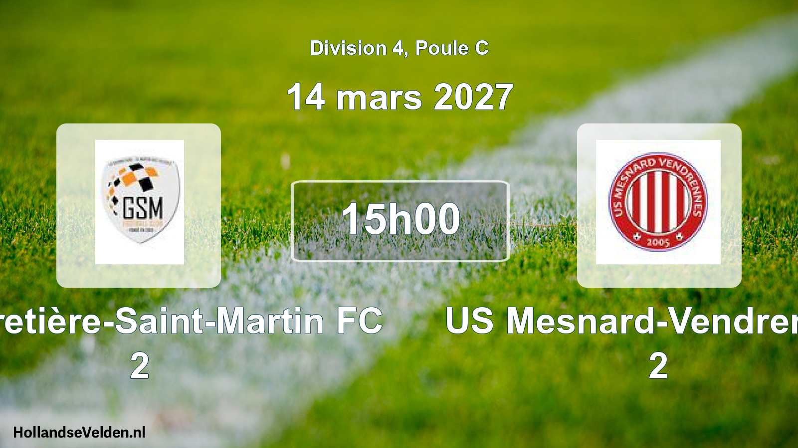 Match programmé: Gaubretière-Saint-Martin FC 2 - US Mesnard-Vendrennes 2 (14 mars 2027)