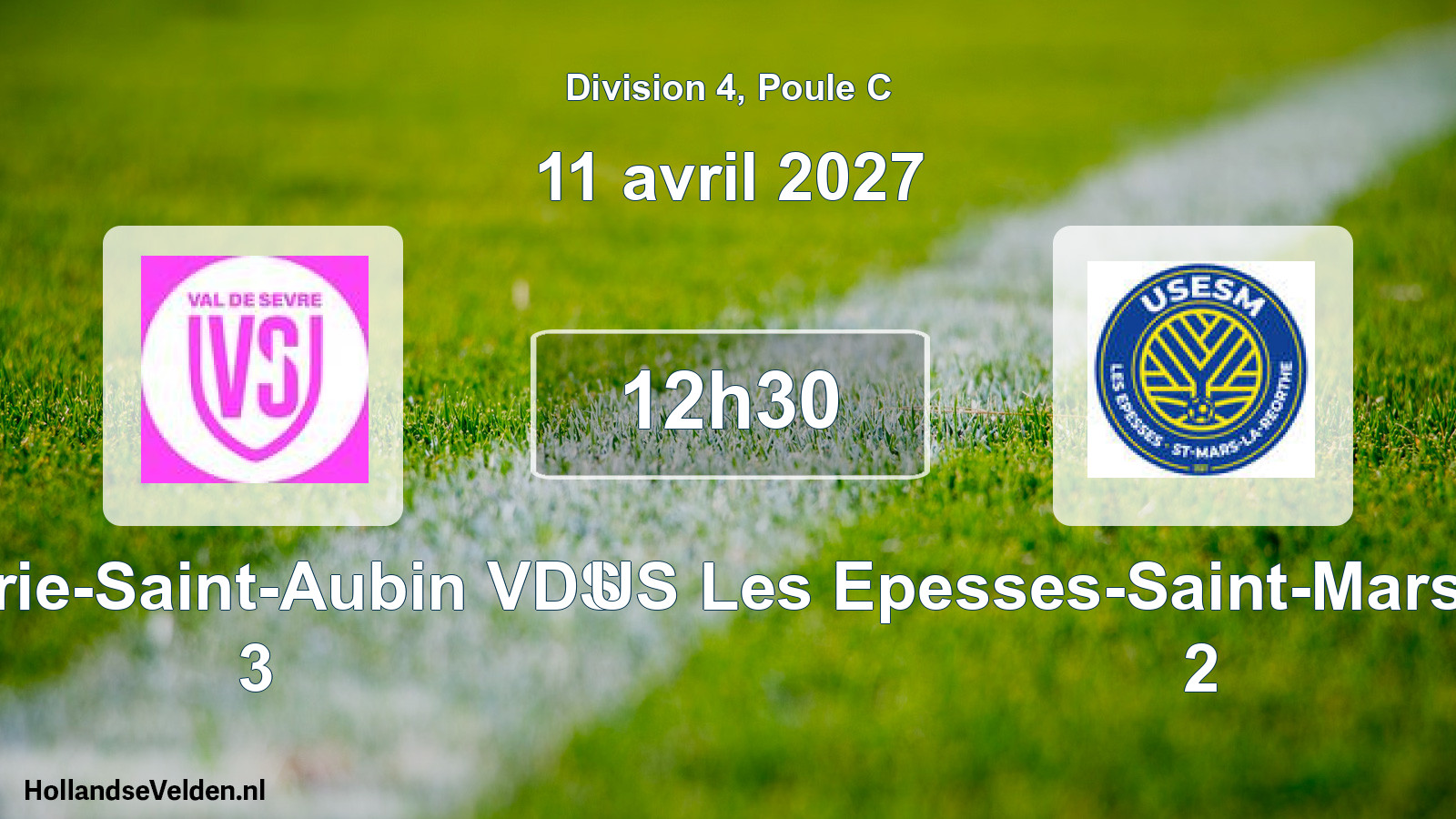 Match programmé: Verrie-Saint-Aubin VDS 3 - US Les Epesses-Saint-Mars-la-Réorthe 2 (11 avril 2027)