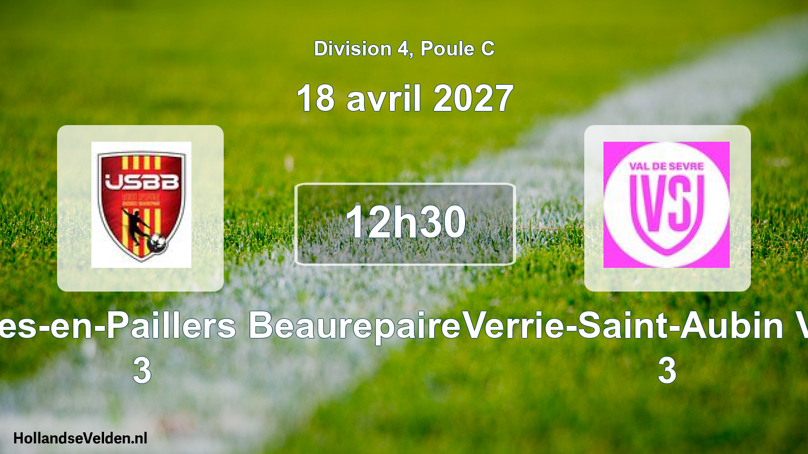 Scheduled Match: US Bazoges-en-Paillers Beaurepaire 3 - Verrie-Saint-Aubin VDS 3 (18 April 2027)