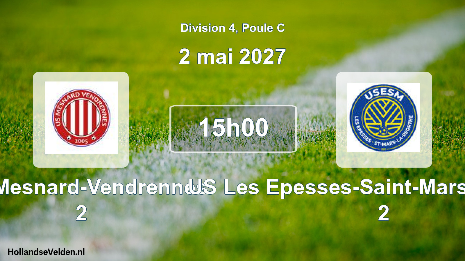 Scheduled Match: US Mesnard-Vendrennes 2 - US Les Epesses-Saint-Mars-la-Réorthe 2 (2 May 2027)