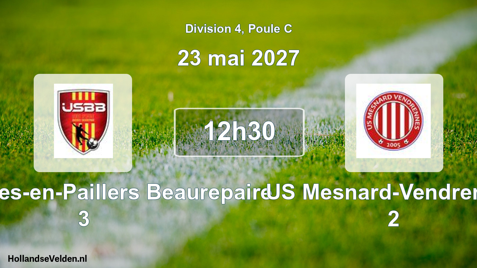 Scheduled Match: US Bazoges-en-Paillers Beaurepaire 3 - US Mesnard-Vendrennes 2 (23 May 2027)