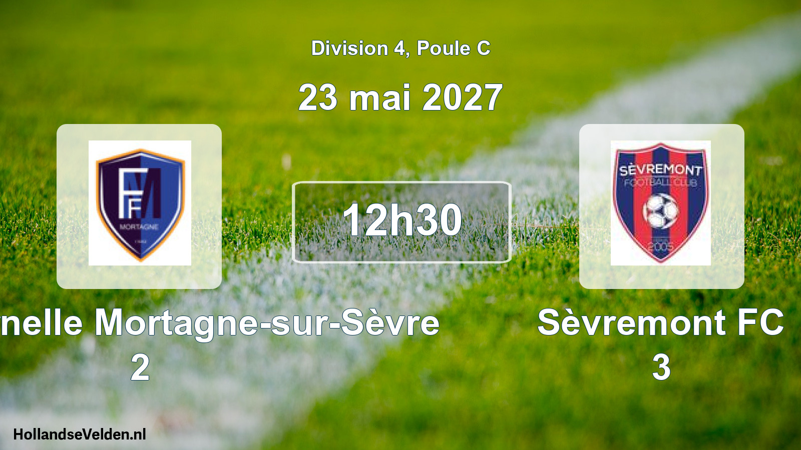 Match programmé: La Fraternelle Mortagne-sur-Sèvre 2 - Sèvremont FC 3 (23 mai 2027)