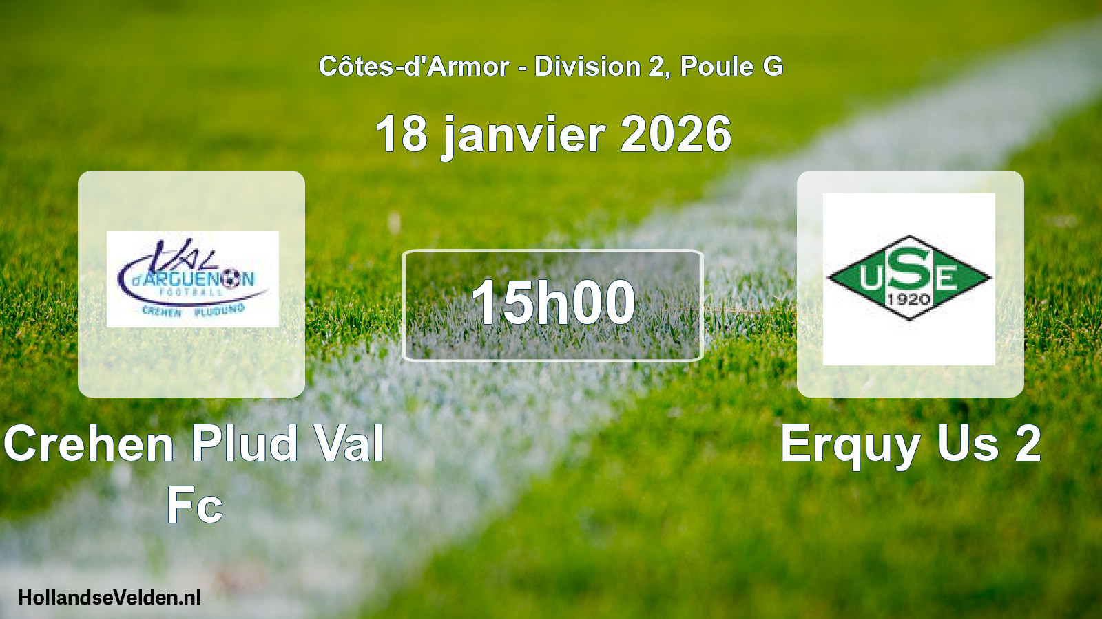 Scheduled Match: Crehen Plud Val Fc - Erquy Us 2 (18 January 2026)
