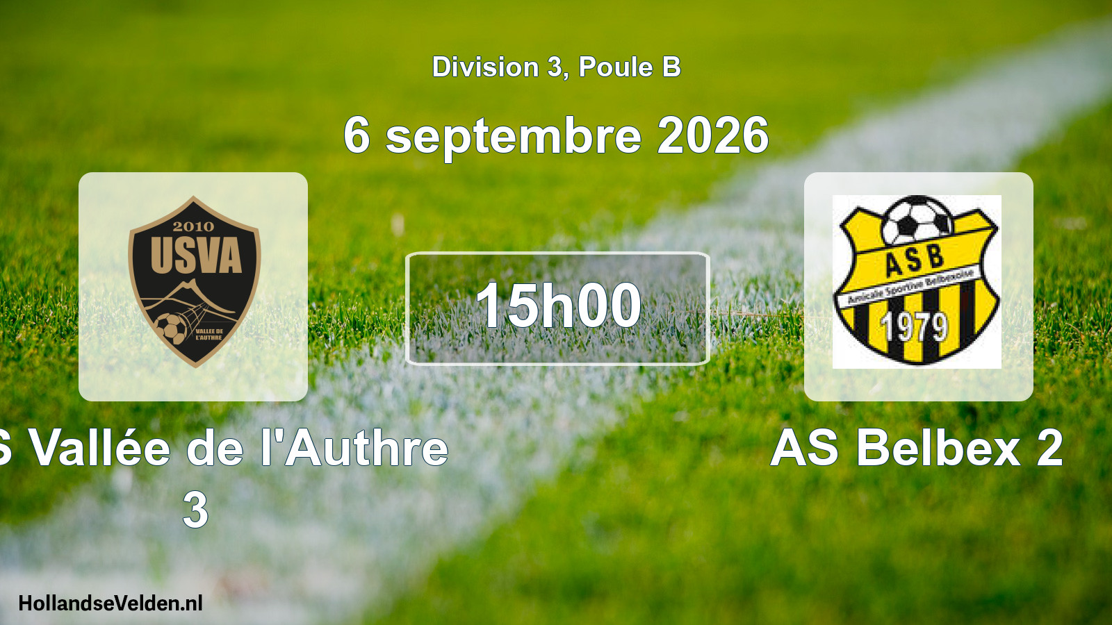 Match programmé: US Vallée de l'Authre 3 - AS Belbex 2 (6 septembre 2026)