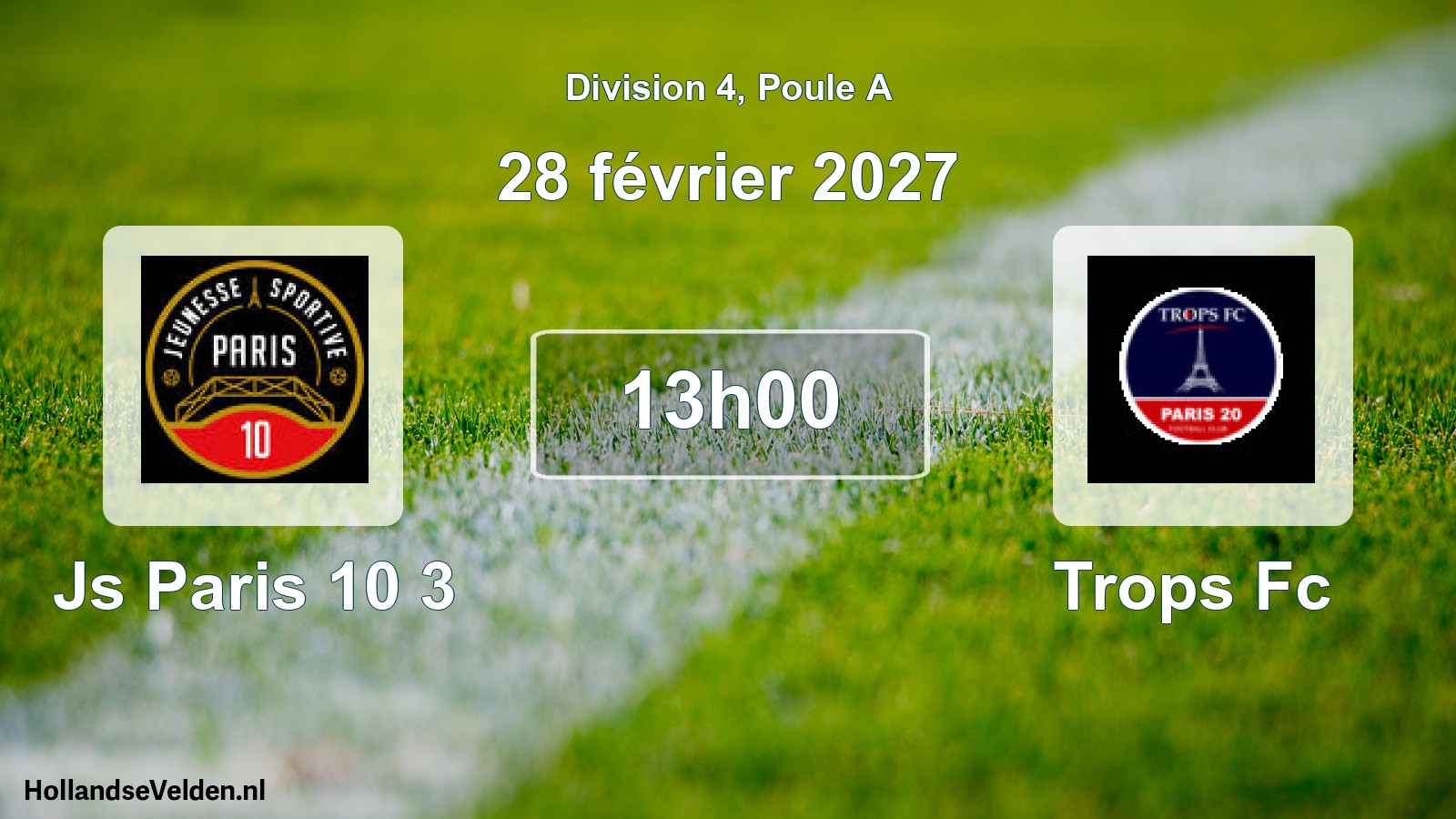 Scheduled Match: Js Paris 10 3 - Trops Fc (28 February 2027)