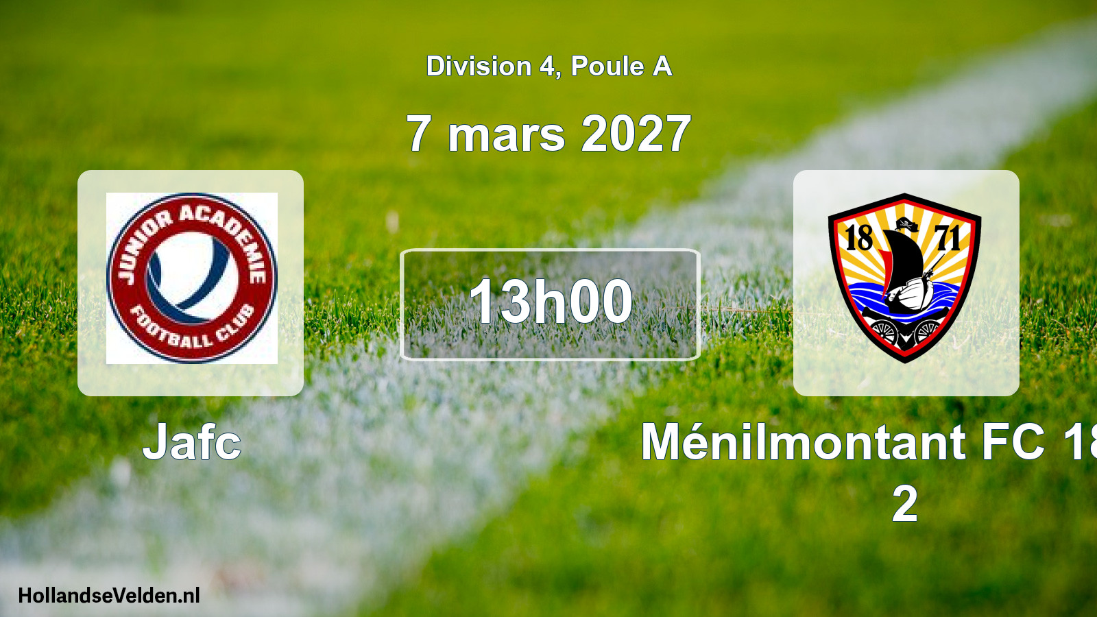 Scheduled Match: Jafc - Ménilmontant FC 1871 2 (7 March 2027)