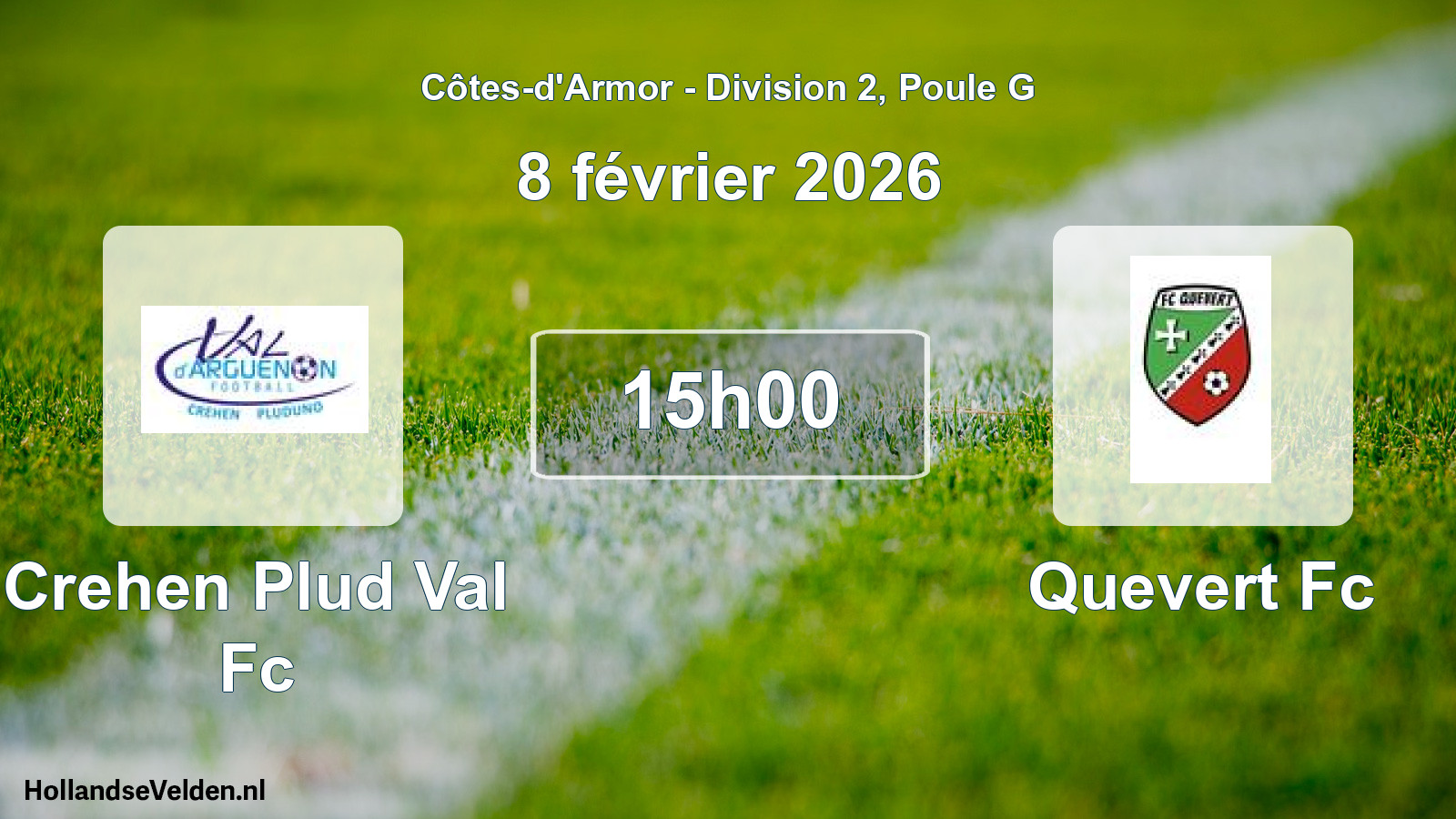 Geplande wedstrijd: Crehen Plud Val Fc - Quevert Fc (8 février 2026)