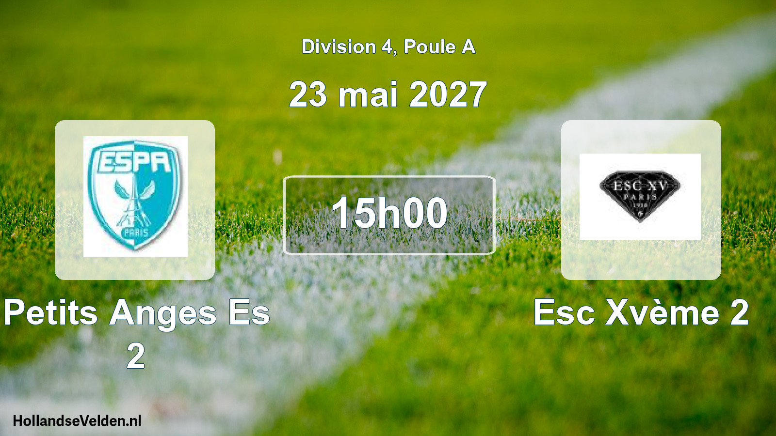 Match programmé: Petits Anges Es 2 - Esc Xvème 2 (23 mai 2027)
